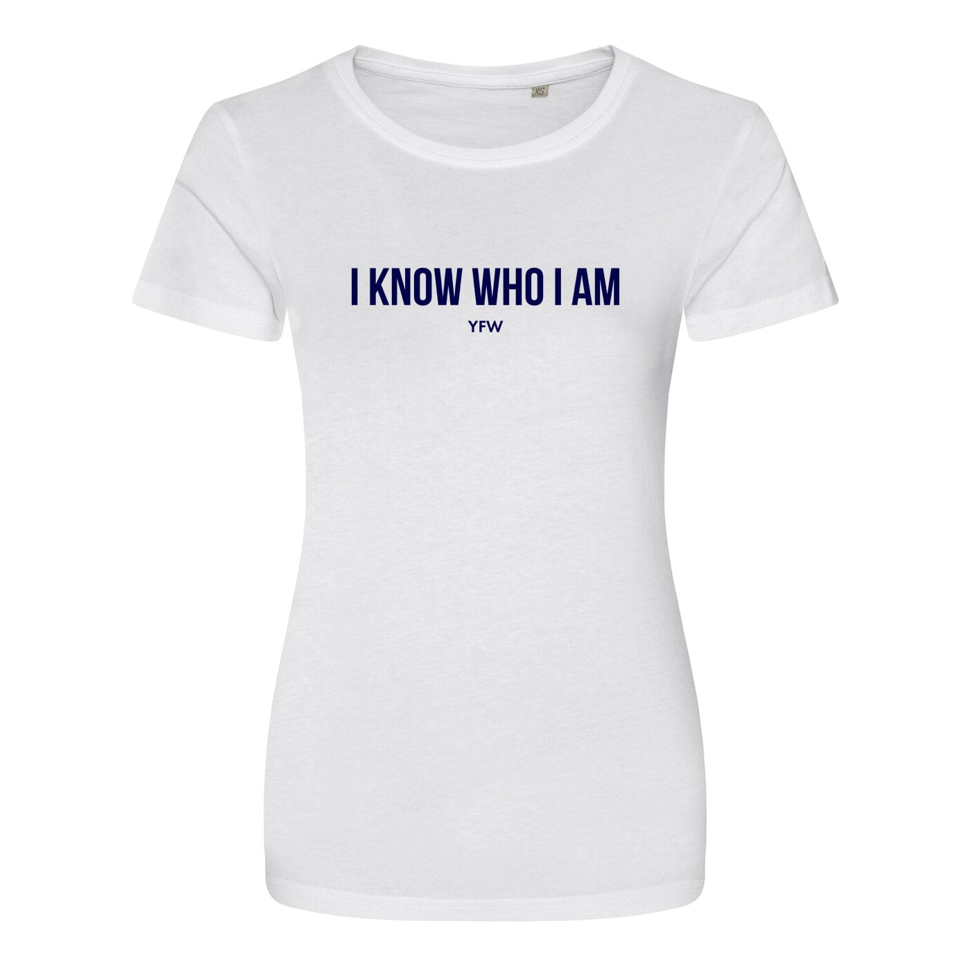 'I Know Who I Am' Cinch White Tee