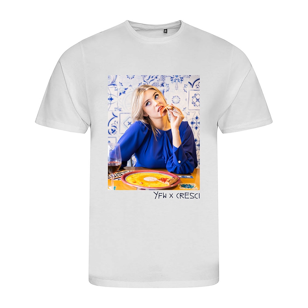 Poppy Art Print Casual Fit White Tee